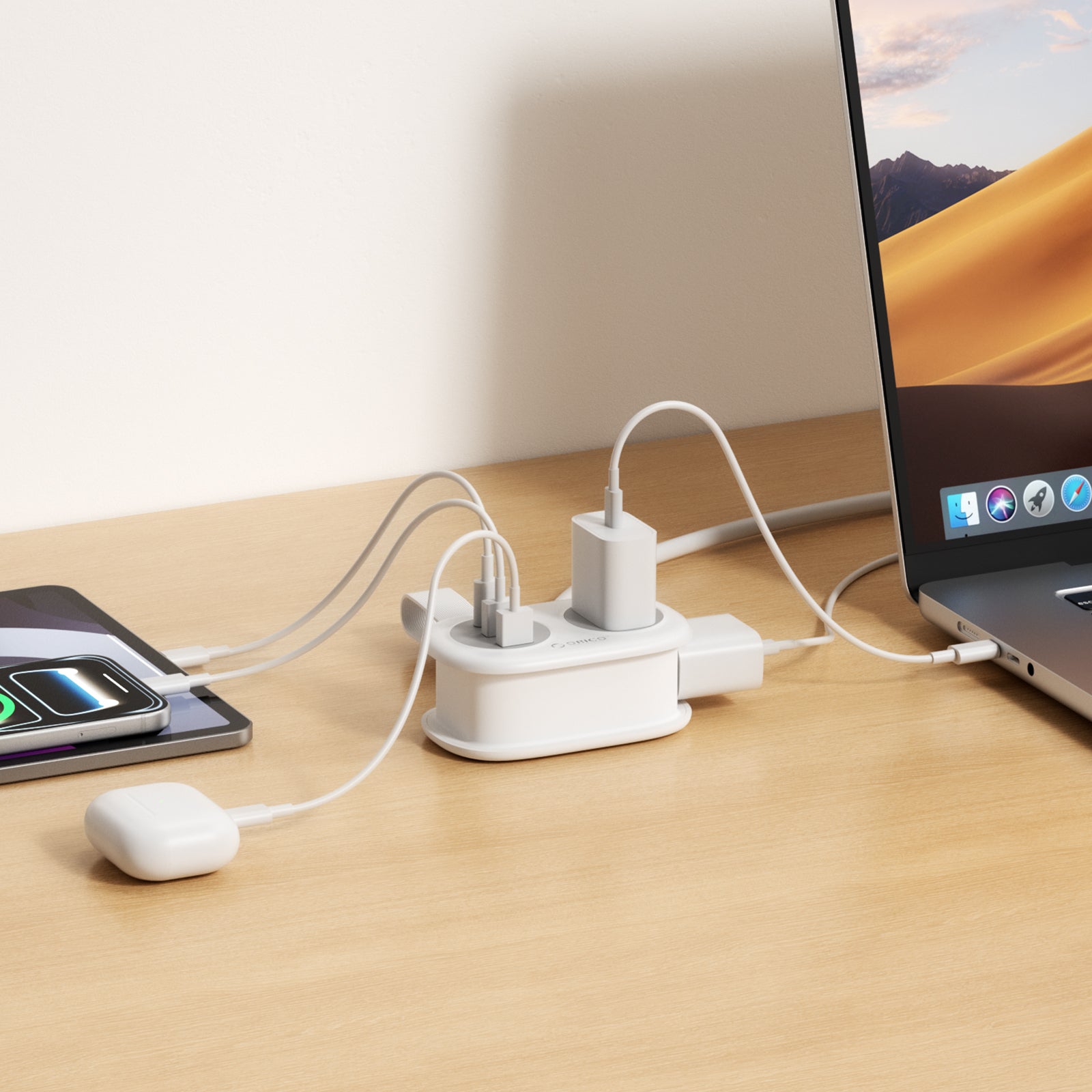 ORICO AP1 ポータブル電源タップ（巻き取り式・5ポート搭載）